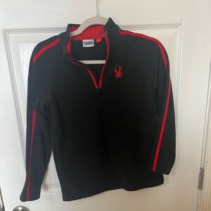Spyder brand kids black quarter zip fleece